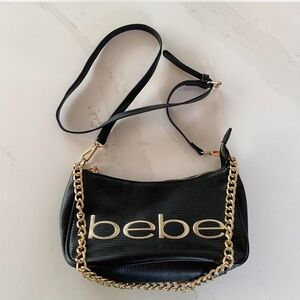 BEBE Y2K Fabiola Gold Chain Purse With Detachable Strap
